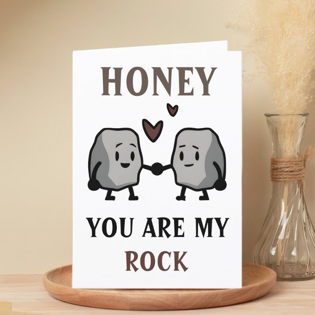 Cartão De Agradecimento Feliz Aniversário Feliz da Piada Encantada (funny you are my rock birthday card for husband / wife / boyfriend / girlfriend)