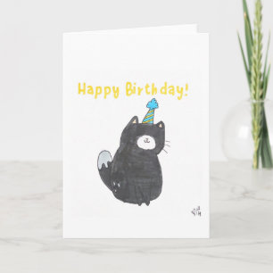 Cartão De Agradecimento Feliz Aniversário Gato do Festa Ha 1
