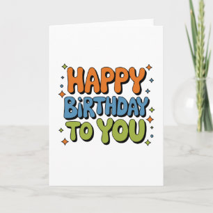 Cartão De Agradecimento Feliz Aniversário Groovy