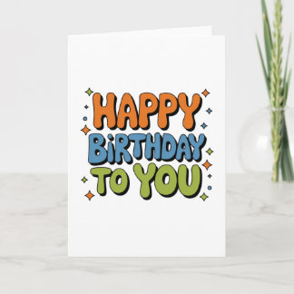 Cartão De Agradecimento Feliz Aniversário Groovy