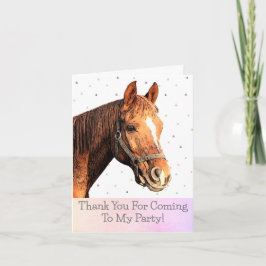 Cartão De Agradecimento Feliz Aniversário Menino Bonito Cavalo Cavalgando 