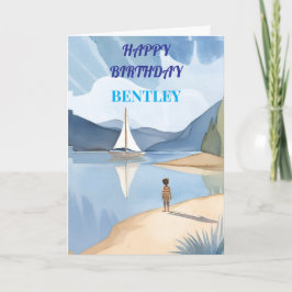 Cartão De Agradecimento feliz aniversário menino no menino personalizar la