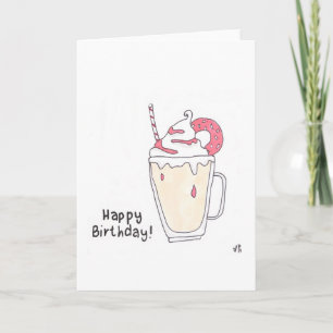 Cartão De Agradecimento Feliz Aniversário Milkshake Card