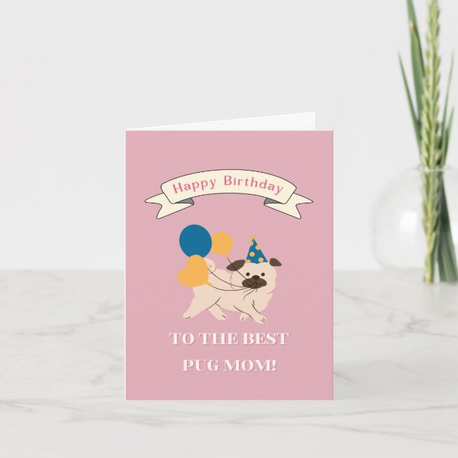 Cartão De Agradecimento Feliz aniversário para a Melhor Mãe de Cachorro! P (Frente)