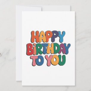 Cartão De Agradecimento Feliz Aniversário Retrô