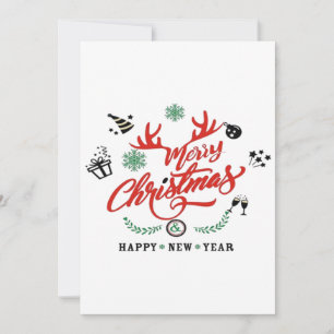 Cartão De Agradecimento Feliz ano novo de Natal feliz