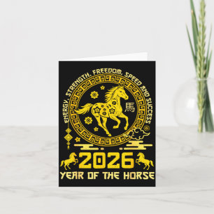 Cartão De Agradecimento Feliz Ano Novo Lunar Chinês Do Cavalo 2026 Zod