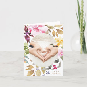 Cartão De Agradecimento Feliz Aquarela Florais Dobrados