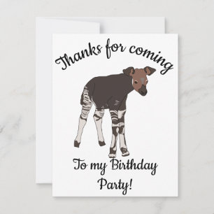 Cartão De Agradecimento Feliz B-day Baby Okapi