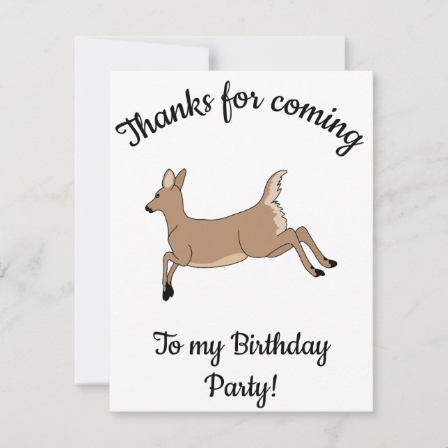 Cartão De Agradecimento Feliz B-day Leaping Deer (Frente)