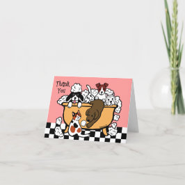 Cartão De Agradecimento Feliz Bath Time Chocolate Labrador e Amigos Cachor