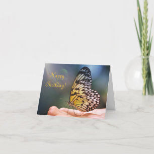 Cartão De Agradecimento Feliz Borboleta Amiga de Aniversário