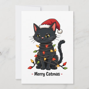 Cartão De Agradecimento Feliz Catmas Engraçado Natal Felino, Pão de Gato