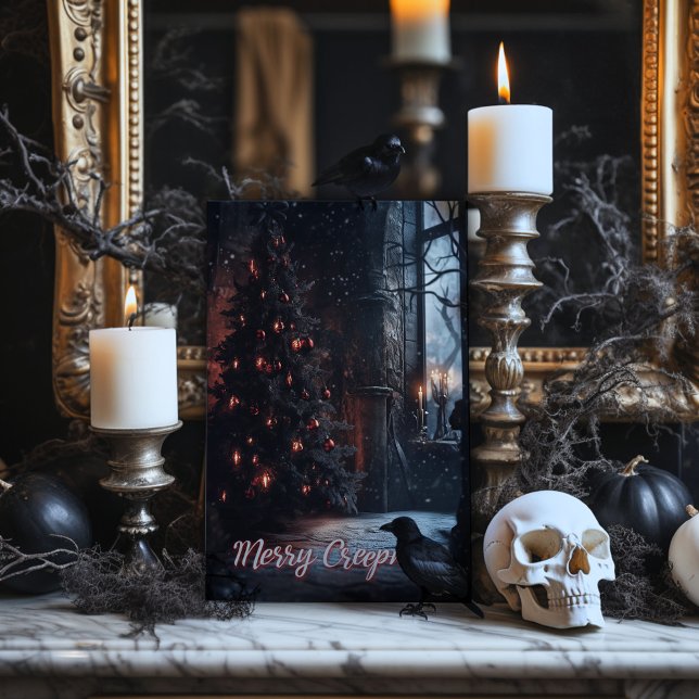 Cartão De Agradecimento Feliz Creepmas Natal Carta (Criador carregado)