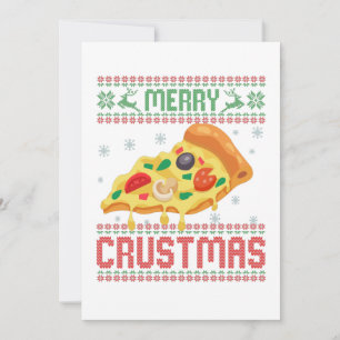 Cartão De Agradecimento Feliz Crustmas Engraçado Pizza de Natal Feia Suéte