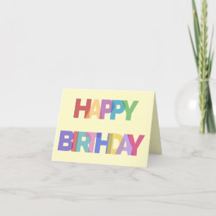 Cartão De Agradecimento Feliz Design de aniversário em cores alegres