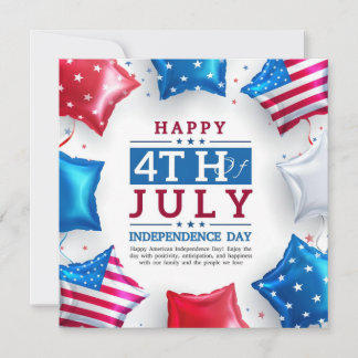 Cartão De Agradecimento Feliz dia 4 de julho da independência
