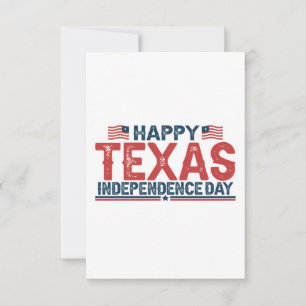 Cartão De Agradecimento Feliz Dia da Independência do Texas Patriótico Ame