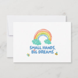 Cartão De Agradecimento Feliz dia das crianças Pequenas Mãos, Grandes Sonh