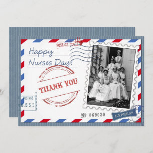 Cartão De Agradecimento Feliz Dia das Enfermeiras. Placa Plana Enfermeira 
