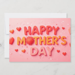 Cartão De Agradecimento Feliz Dia das Mães com Corações