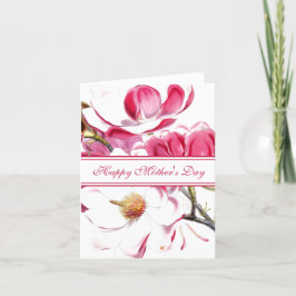 Cartão De Agradecimento Feliz Dia das Mães Rosa caligrafia floral