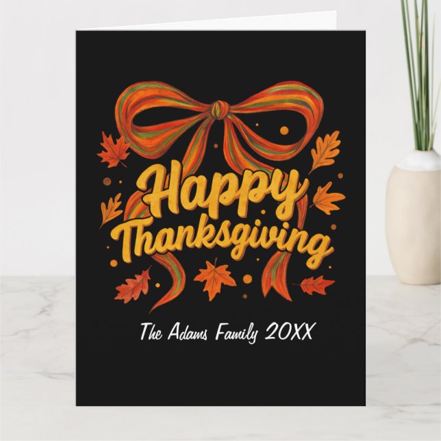 Cartão De Agradecimento Feliz Dia de Ação de Graças Folgado, Obrigado (Frente)