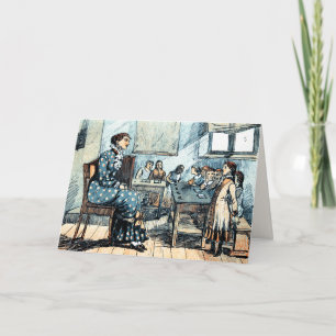 Cartão De Agradecimento Feliz Dia de Apreciação do Professor. Vintage Art