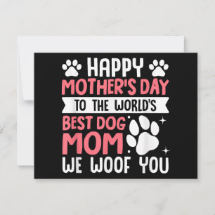 Cartão De Agradecimento Feliz Dia de as mães Para O Melhor Cachorro Mãe