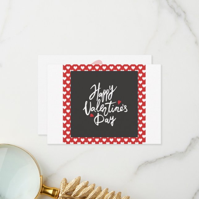 Cartão De Agradecimento Feliz dia de os namorados" (Frente/Verso In Situ)