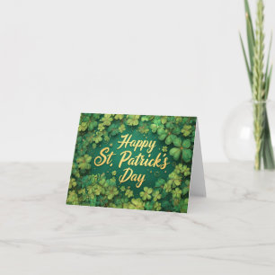 Cartão De Agradecimento Feliz Dia de São Patrício com Design de Trevo