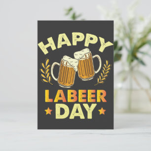 Cartão De Agradecimento Feliz Dia do Labeer Festa da Cerveja Sarcástica Di