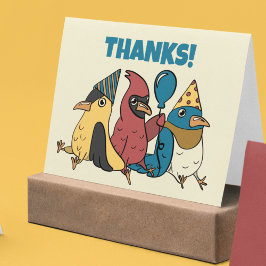 Cartão De Agradecimento Feliz Dia do Pássaro Aniversário Temático de Pássa