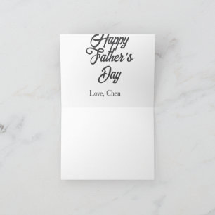 Cartão De Agradecimento Feliz dia dos pais nome cinza amor melhor papai de