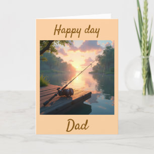 Cartão De Agradecimento Feliz dia pai tema de pesca nós te amamos