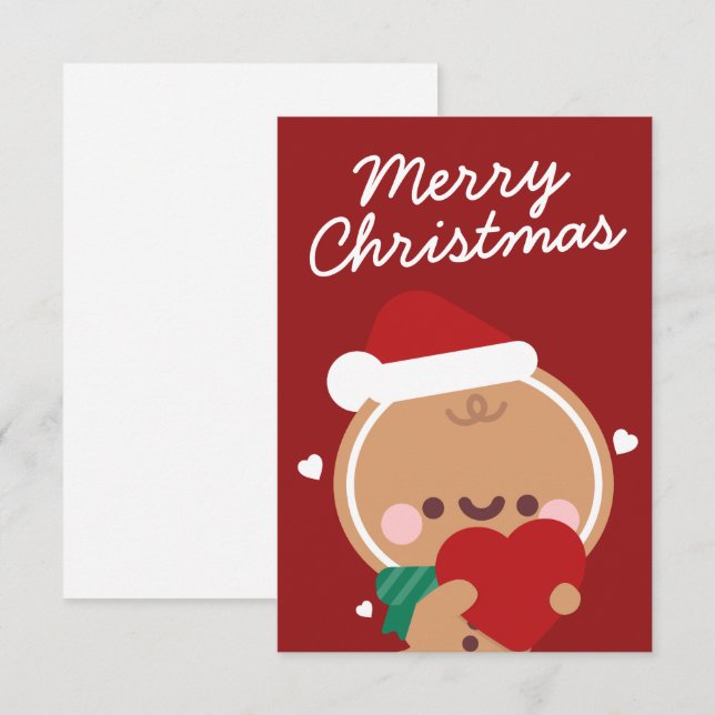 Cartão De Agradecimento Feliz e Simples Feliz Natal (Frente/Verso)