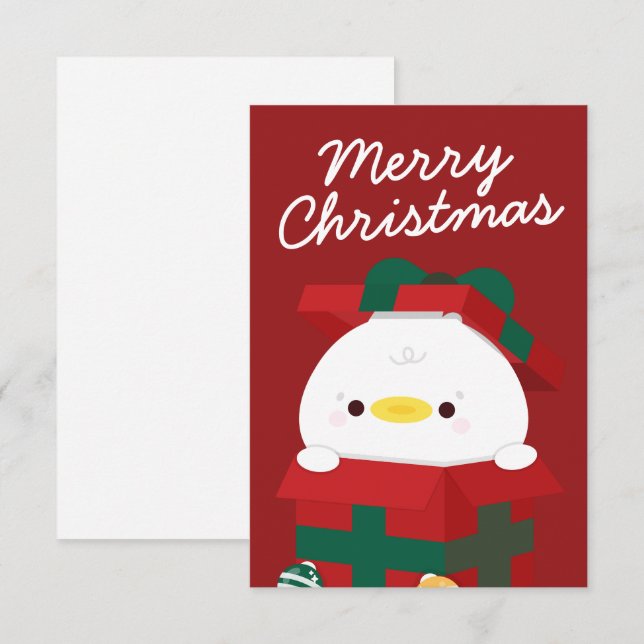 Cartão De Agradecimento Feliz e Simples Feliz Natal (Frente/Verso)