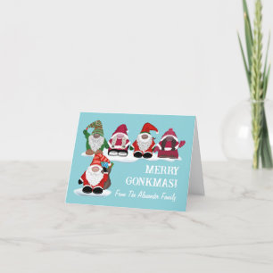 Cartão De Agradecimento Feliz Gonkmas! Design de Natal para amantes das gô