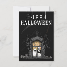 Cartão De Agradecimento Feliz Halloween - Foto da Casa Assombrada