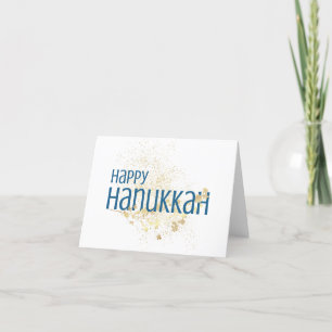 Cartão De Agradecimento Feliz Hanukkah (com folhagem Dourada)
