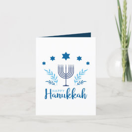 Cartão De Agradecimento Feliz Hanukkah Menorah Stars Personalizável