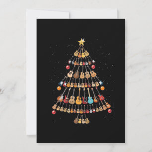 Cartão De Agradecimento Feliz Natal Árvore de Natal do Instrumento Ukulel