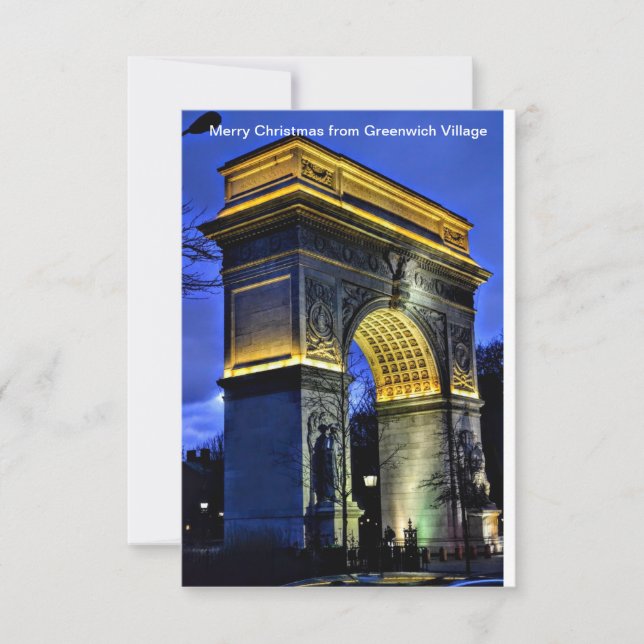 Cartão De Agradecimento Feliz Natal do Greenwich Village, Wash. Sq. (Frente)