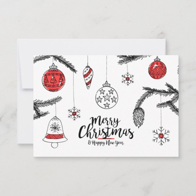 Cartão De Agradecimento Feliz Natal e Feliz ano novo (Frente)