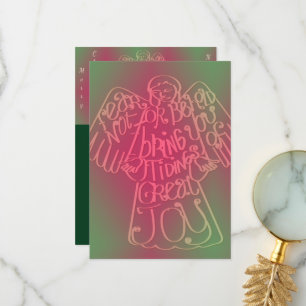 Cartão De Agradecimento "Feliz Natal" "Eu trago-te notícias..." Angel