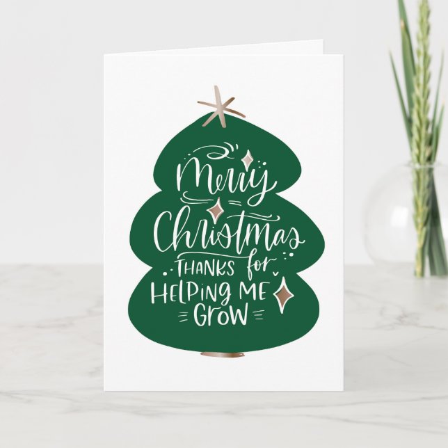 Cartão De Agradecimento Feliz Natal - Obrigado, Professor Card (Frente)