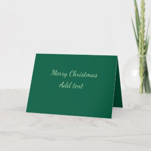Cartão De Agradecimento Feliz Natal verde plano solo holida