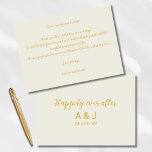Cartão De Agradecimento Feliz Nunca Depois Do Monograma Dourado De Alabast<br><div class="desc">Personalize este casamento elegante, graças a cartões com um design simples e minimalista. Uma elegante tipografia da escritura dourada "feliz para sempre", seguida de fontes simples e modernas sans serif para monogramas de recém-casados e data de casamento, em fundo branco sofisticado e tradicional de alabastro. Obrigado personalizável para comemorar nossa...</div>