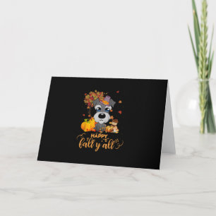 Cartão De Agradecimento Feliz outono que todos os esqunauzer cão de graç