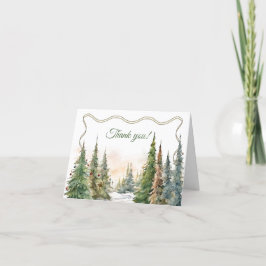 Cartão De Agradecimento Feliz Pequeno Chá de fraldas de inverno